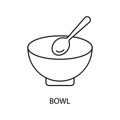 bowl concept line icon. Simple element illustration. bowl concept outline symbol design.