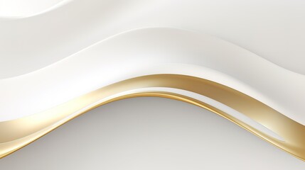Abstract background with white and golden waves.