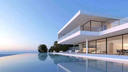 Modern Minimalist Villa with Infinity Pool and Ocean View