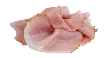 Smoked fresh ham cut out isolated transparent background