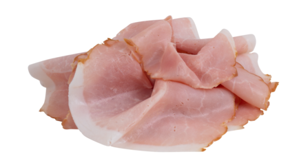 Smoked fresh ham cut out isolated transparent background