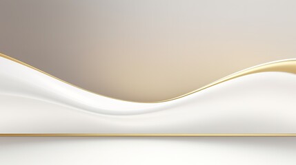 Abstract background with white, beige and gold waves.