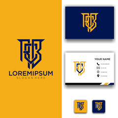 letter RCB or RBC shield modern logo