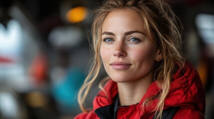 European Female Safety Officer at Port