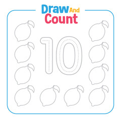 Draw and count worksheets for preschoolers and nursery students