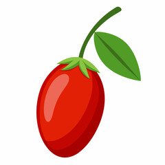 Goji berry cartoon isolated on white, goji berry vector illustration, fruti vector art, red Goji berry silhouette, food icon, goji berrys line art, eps