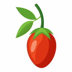 Goji berry cartoon isolated on white, goji berry vector illustration, fruti vector art, red Goji berry silhouette, food icon, goji berrys line art, eps