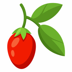 Goji berry cartoon isolated on white, goji berry vector illustration, fruti vector art, red Goji berry silhouette, food icon, goji berrys line art, eps