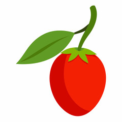 Goji berry cartoon isolated on white, goji berry vector illustration, fruti vector art, red Goji berry silhouette, food icon, goji berrys line art, eps