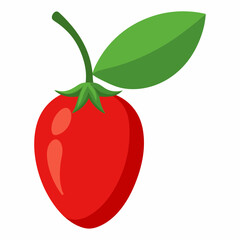 Goji berry cartoon isolated on white, goji berry vector illustration, fruti vector art, red Goji berry silhouette, food icon, goji berrys line art, eps