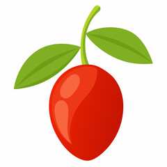 Goji berry cartoon isolated on white, goji berry vector illustration, fruti vector art, red Goji berry silhouette, food icon, goji berrys line art, eps
