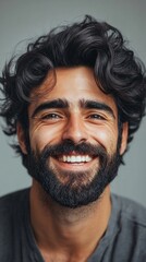 Obraz premium An attractive man with thick black beard