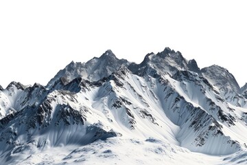 A person skiing down a snow-covered mountain range