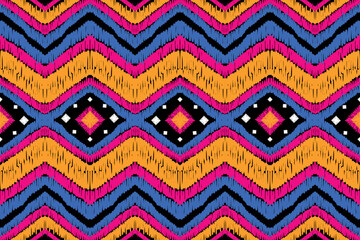 Geometric pixel ethnic seamless pattern home decoration design. Aztec fabric carpet boho mandalas textile decor wallpaper. Tribal native motif decorative folk traditional embroidery vector background