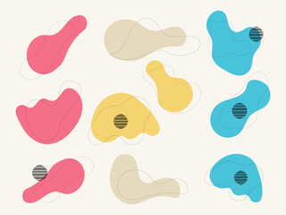 set of four colored abstract shapes