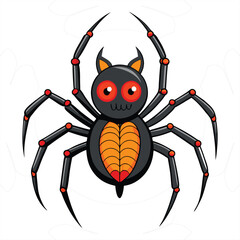 Halloween Spider Vector Cartoon  Illustration for Spooky Design Festive Art And TShirt Design
