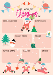 set of labels, santa claus set, Vector of a party, Set of Christmas element , cute stickers, Santa letter printable, holiday list for kids, teens , and adults 