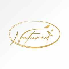 Logo design graphic concept abstract creative premium vector stock unique word Natured scratch line stalk petiole butterfly. Related beauty fresh life