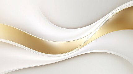 Abstract gold and white wavy background.