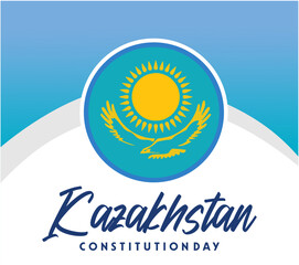 happy constitution day of kazakhstan with flag of kazakhstan
