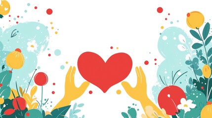 Giving Love and Kindness with Hands Holding a Heart