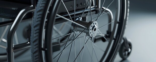 Obraz premium Closeup of a Wheel of a Wheelchair