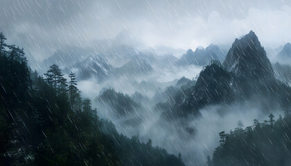 rainy day scene wallpaper