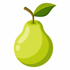 Pear cartoon isolated on white, pear vector illustration, pear vector art, pear silhouette, food icon, pears line art, eps
