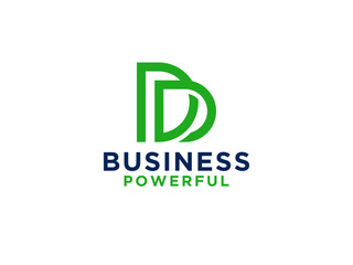 Initial Letter D Logo. Shape D Letter with Negative Space Arrow inside isolated on White Background. Usable for Business and Delivery Logos.