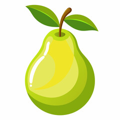 Pear cartoon isolated on white, pear vector illustration, pear vector art, pear silhouette, food icon, pears line art, eps
