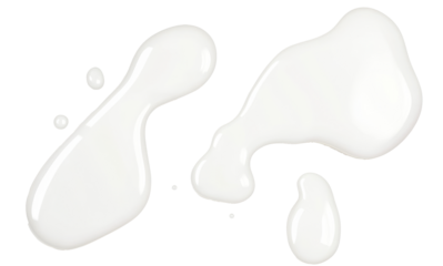 Spilled milk puddle isolated on white background and texture, top view