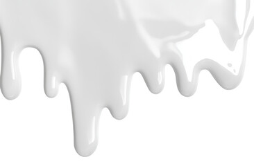 Spilled milk puddle isolated on white background and texture, top view
