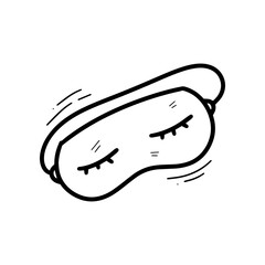 Hand Drawn Sleeping Mask Illustration. Doodle Vector. Isolated on White Background - EPS 10 Vector