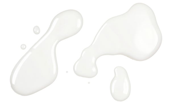 Spilled milk puddle isolated on white background and texture, top view