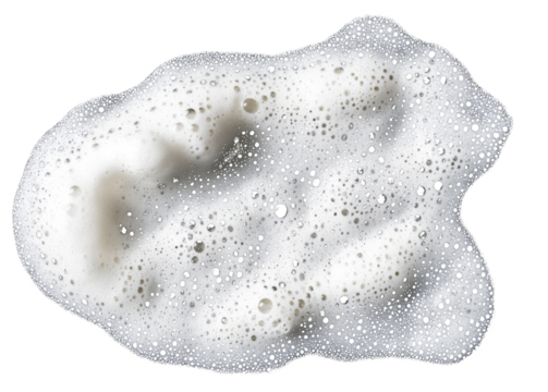 Soap foam with lots of bubbles on transparent background (png image)