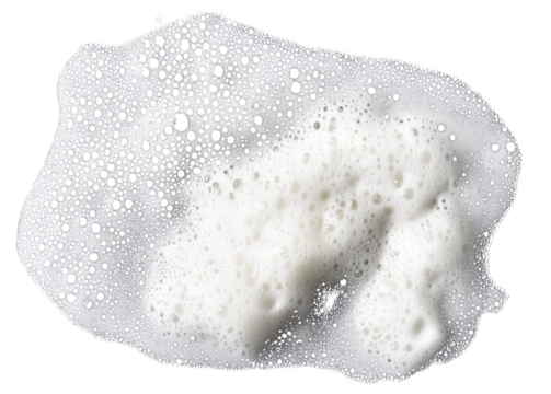 Soap foam with lots of bubbles on transparent background (png image)