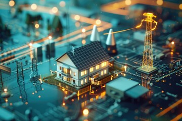 A small model of a house on a city street