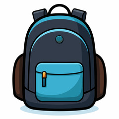 School backpack cartoon isolated on white, school backpack vector illustration, Bag vector art, pear silhouette, backpack icon, Bags line art, eps
