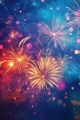 Fototapeta premium Colorful Fireworks on twilight background
