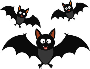 Halloween Bat Vector Cartoon  Illustration for Spooky Design Festive Art And TShirt Design