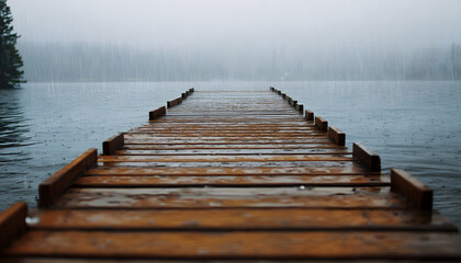 Fototapeta premium rainy day scene wallpaper