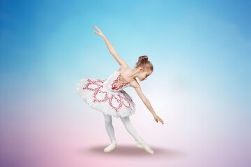 Fototapeta premium Graceful and poised happy young ballet dancer