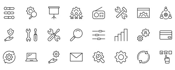 Vektor Line icon sheet control, install, and setting 