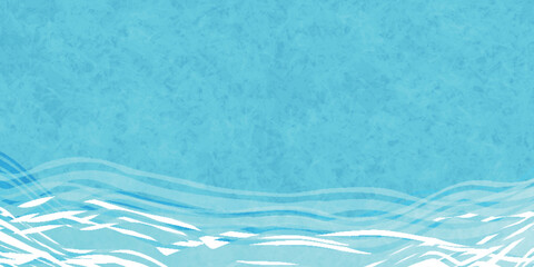 青　和柄　波　背景	