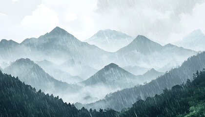 Obraz premium rainy day scene wallpaper