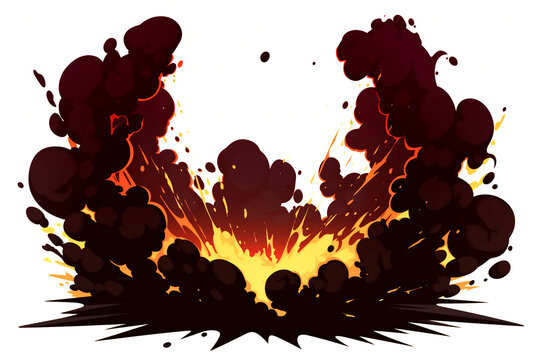 recommend clip art: アニメ風のダイナミックな爆発エフェクトの背景