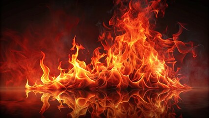 Obraz premium Dynamic red flame burning on background