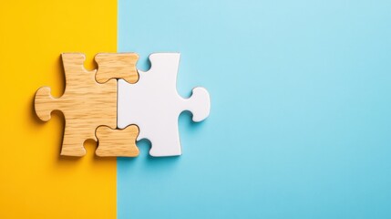 Obraz premium From Big Problem to Small Puzzle - Simplifying Business Concepts with Copy Space for Text