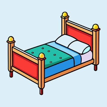 recommend clip art: Bed with pillows cartoon isolated on white, bed with pillows vector illustration, bed vector art, bed silhouette, furniture icon, beds line art, eps