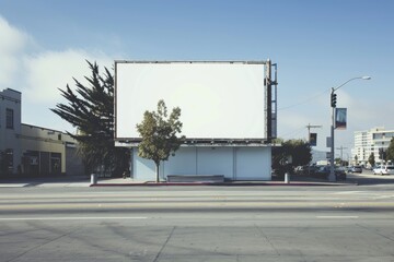 Fototapeta premium A blank billboard standing on a street corner